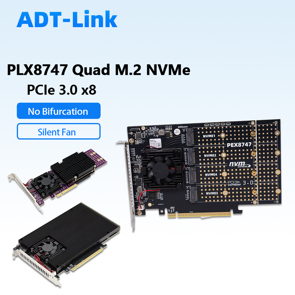 Tarjeta de expansión PLX8747 Q - Quad M.2 Nvme Pcie Bifurcation Card reseña y precio